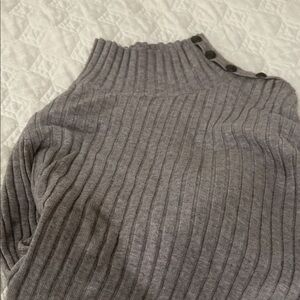 Endless Rose Charcoal Ribbed Turtleneck Sweater